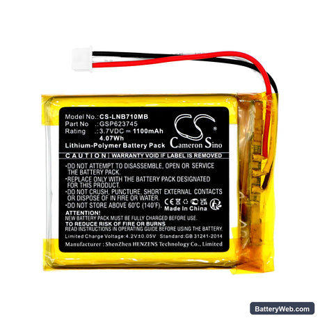 Lionelo Babyline 7.1 Replacement Battery, 3.7V, 1100mAh, Li-Polymer 3