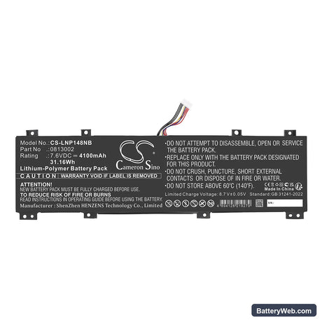Lenovo IdeaPad 100S-14IBR Replacement Battery, 7.6V, 4100mAh, Li-Polymer 3