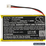 Luvion Prestige Touch 2 Replacement Battery, 3.7V, 2000mAh, Li-Polymer 3