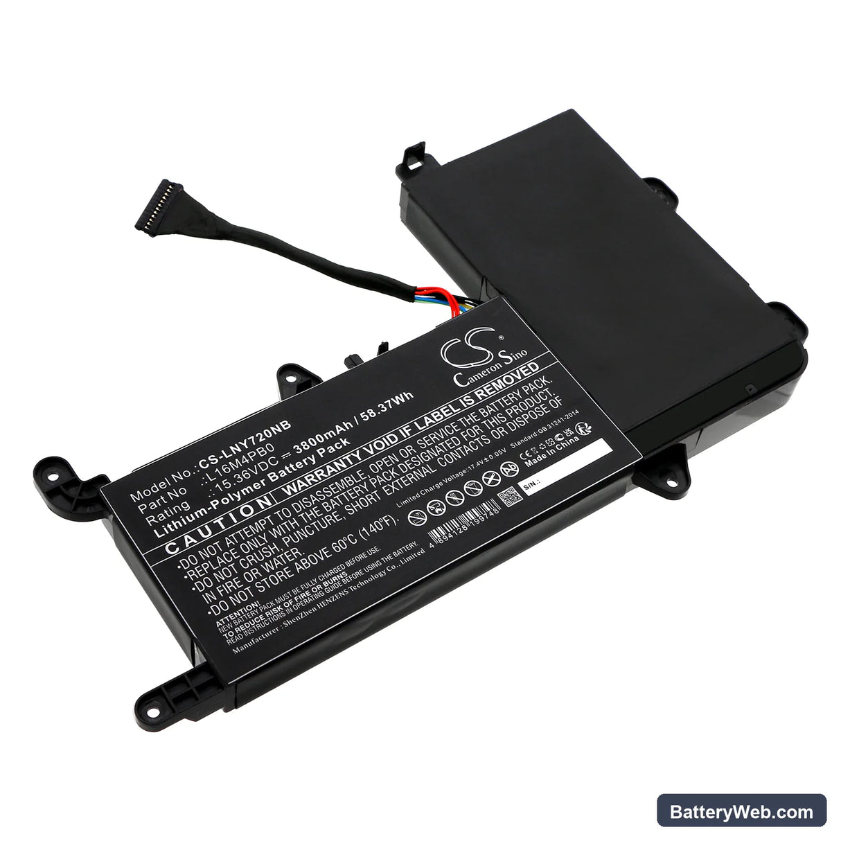 Lenovo Legion Y720-15IKB(80VR/81CQ) Replacement Battery, 15.36V, 3800mAh, Li-Polymer 1