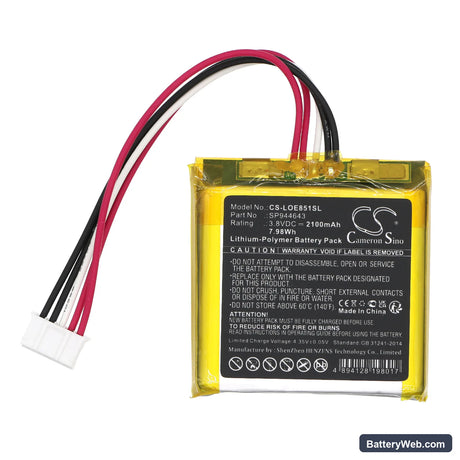 Logitech 984-000839 Replacement Battery, 3.8V, 2100mAh, Li-Polymer 3