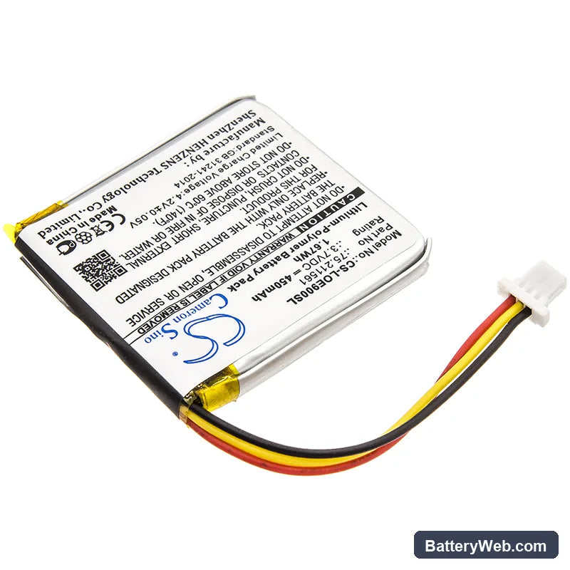 Logitech UE9000 Replacement Battery, 3.7V, 450mAh, Li-Polymer 2