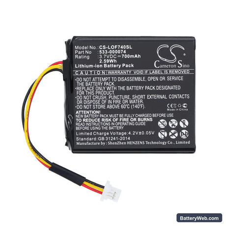 Logitech G930 Replacement Battery, 3.7V, 700mAh, Li-ion 3