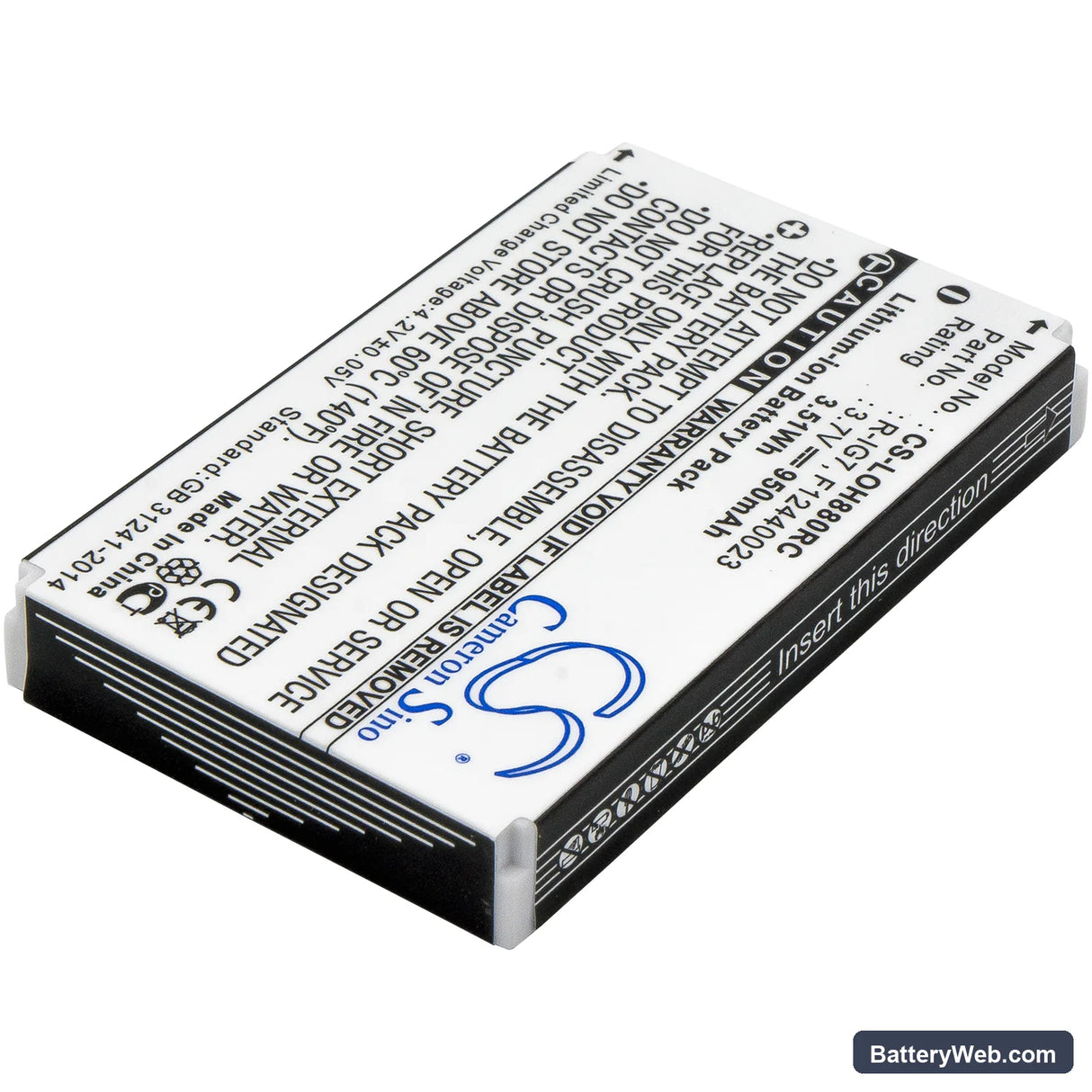 Harman Kardon TC30 Replacement Battery, 3.7V, 950mAh, Li-ion 2