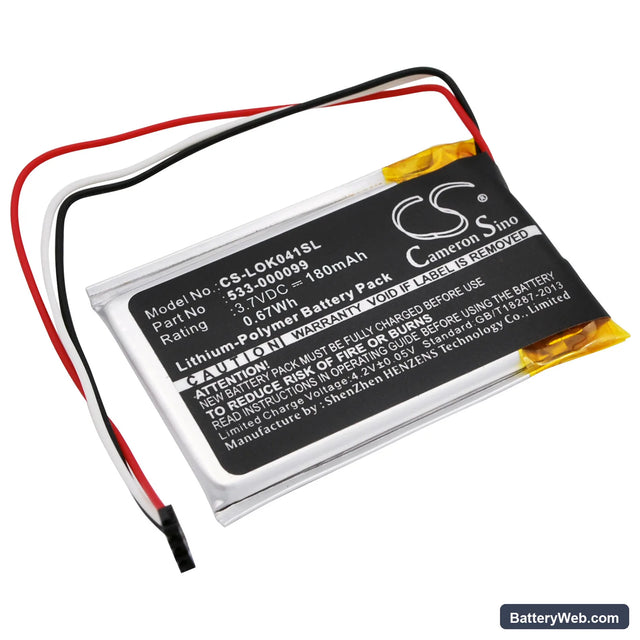 Logitech Keys-To-Go Replacement Battery, 3.7V, 180mAh, Li-Polymer 1