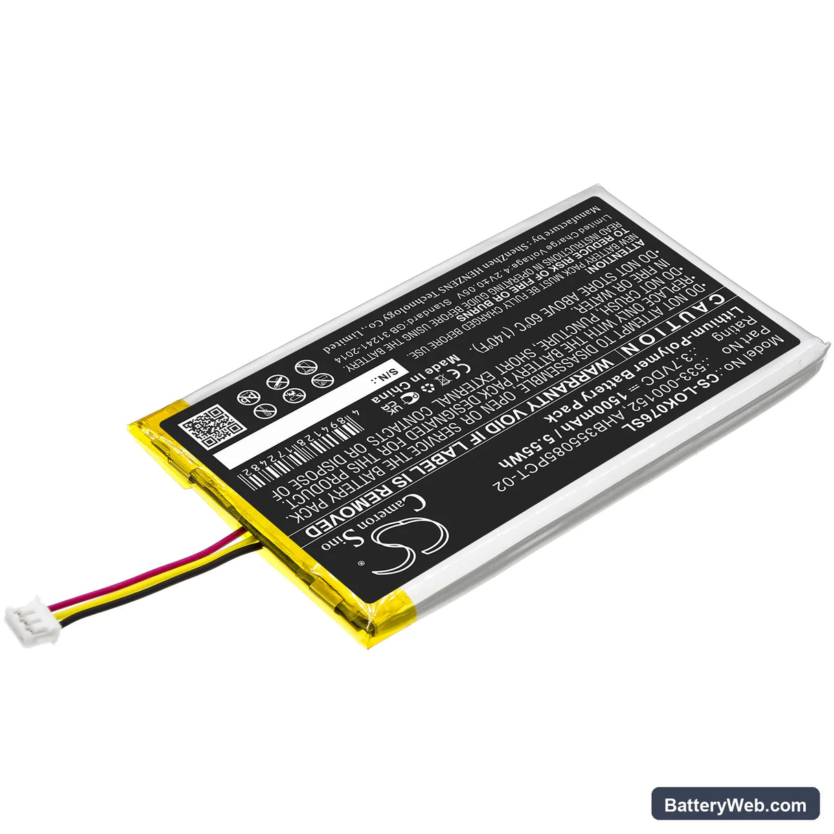 Logitech G913 Replacement Battery, 3.7V, 1500mAh, Li-Polymer 2