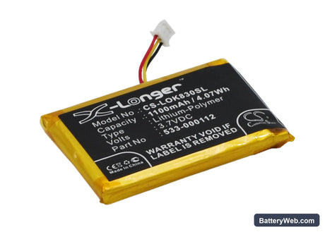 Logitech IIIuminated Living-Room Keyboard K830 Replacement Battery, 3.7V, 1100mAh, Li-Polymer 2