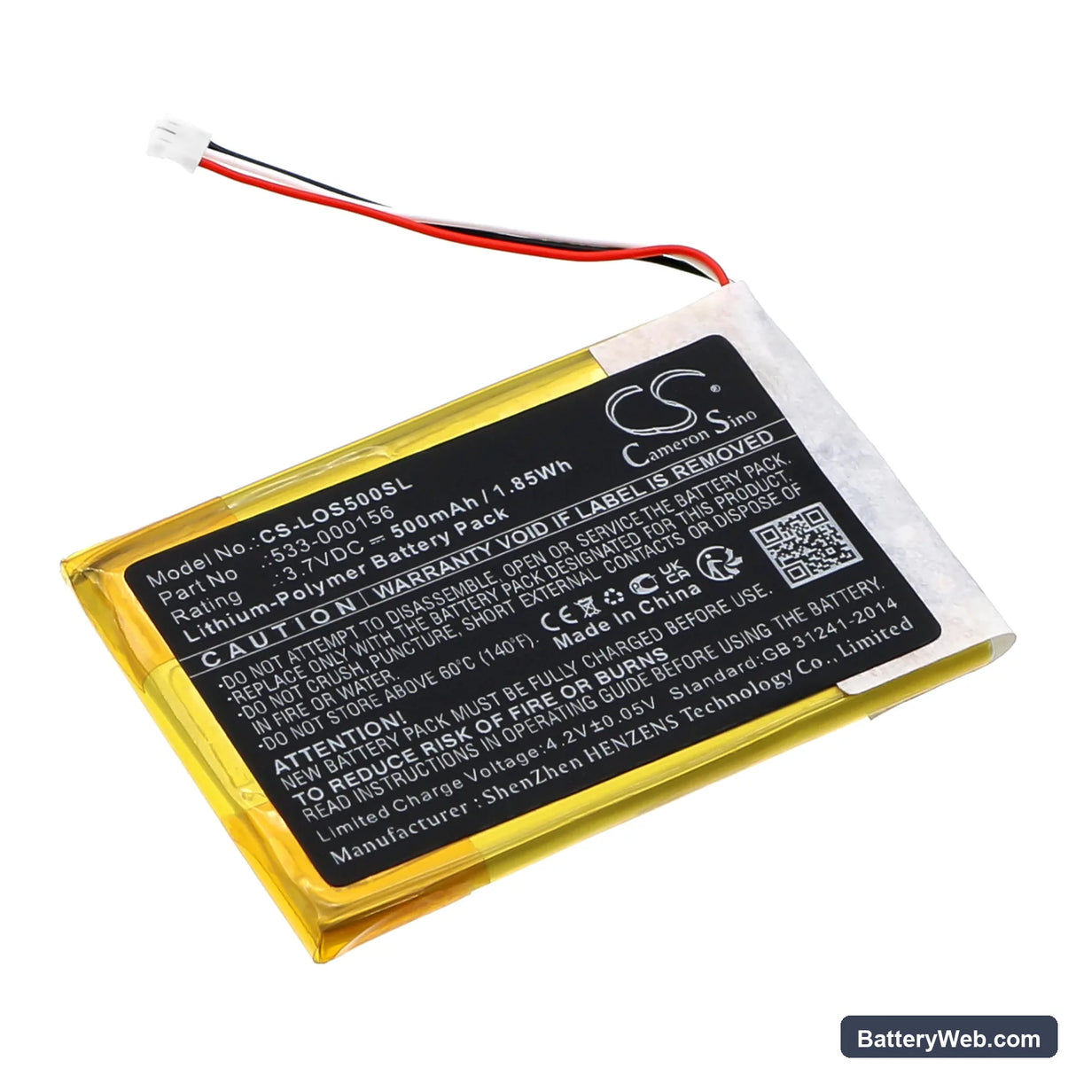 Logitech Slim Combo Replacement Battery, 3.7V, 500mAh, Li-Polymer 1
