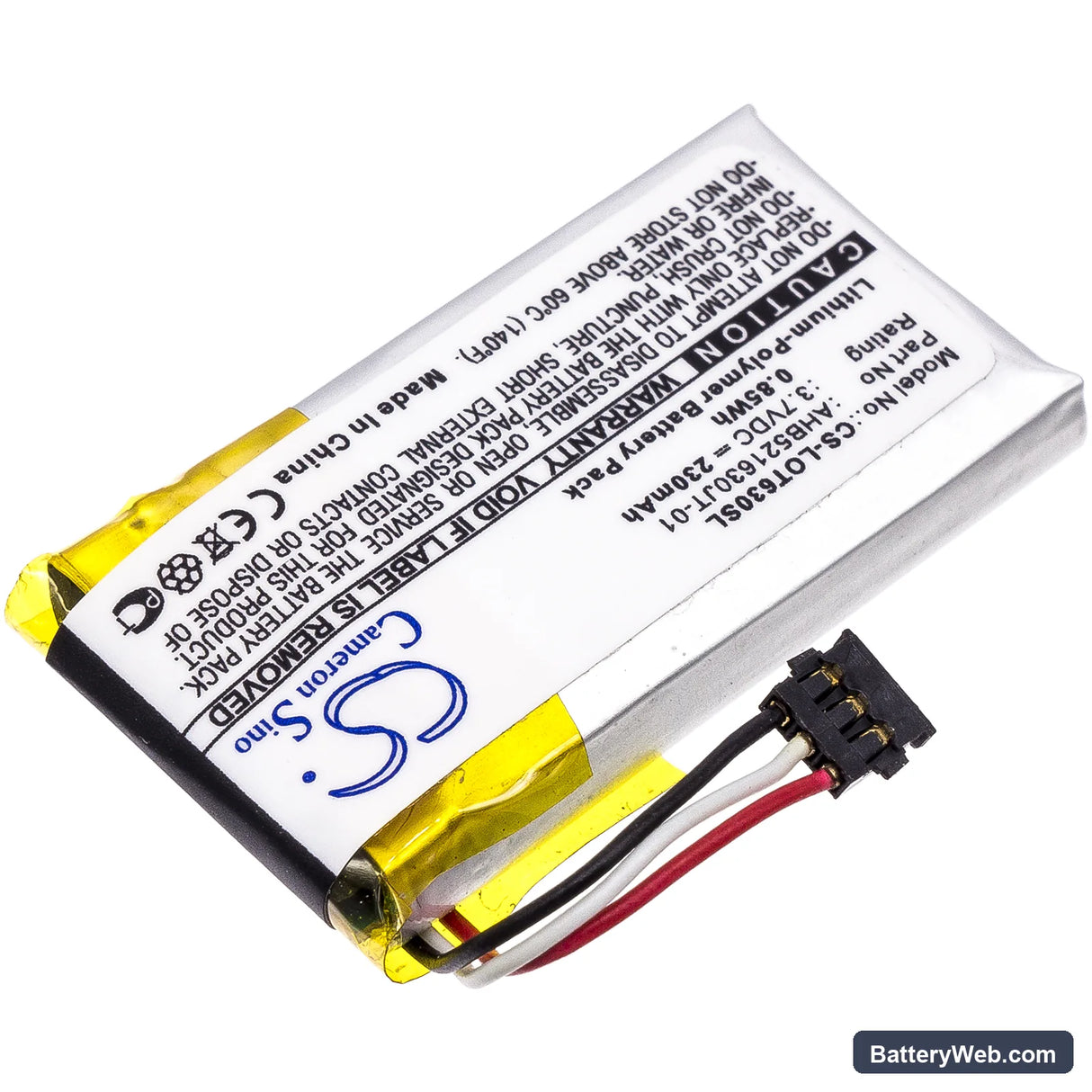 Logitech N-R0044 Replacement Battery, 3.7V, 230mAh, Li-Polymer 2