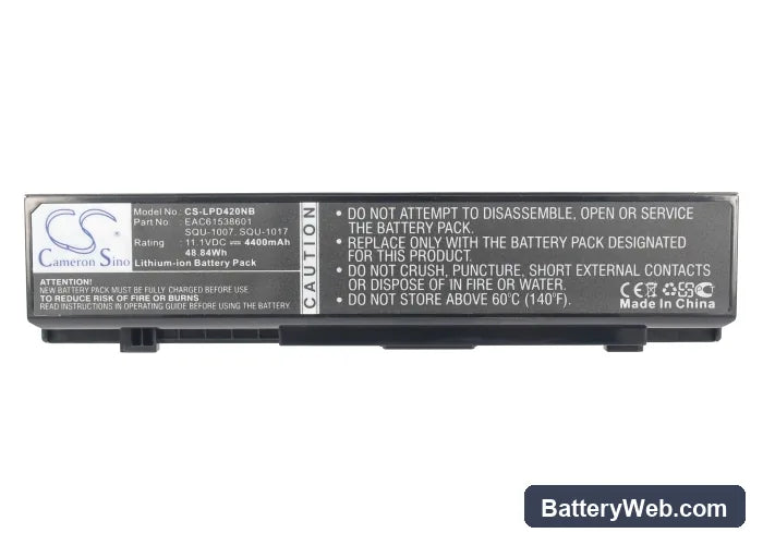 LG Xnote P420 Replacement Battery, 11.1V, 4400mAh, Li-ion 5