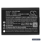 Canon EOS 1100D Replacement Battery, 7.4V, 1100mAh, Li-ion 5