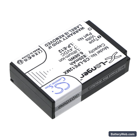 Canon EOS 100D Replacement Battery, 7.4V, 820mAh, Li-ion 2