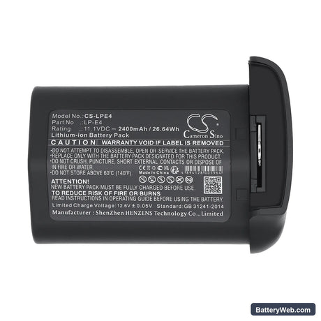 Canon EOS-1D MarkIII Replacement Battery, 11.1V, 2400mAh, Li-ion 5