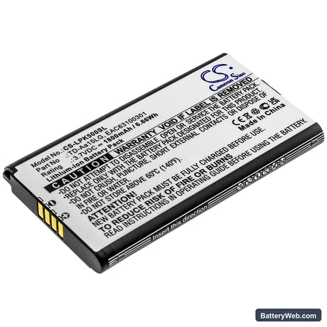 LG Music Flow P5 Replacement Battery, 3.7V, 1800mAh, Li-ion 1