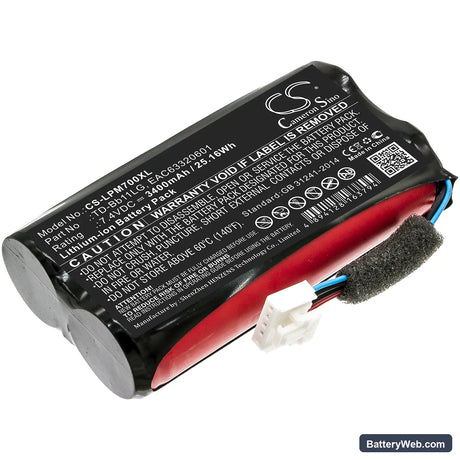 LG Music Flow P7 Replacement Battery, 7.4V, 3400mAh, Li-ion 1