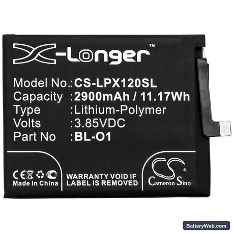 LG K8+ Replacement Battery, 3.85V, 2900mAh, Li-Polymer 3