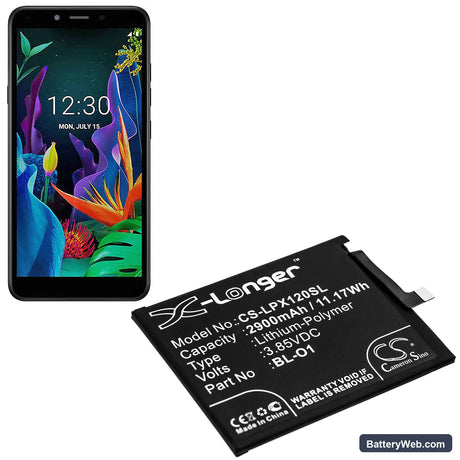 LG K8+ Replacement Battery, 3.85V, 2900mAh, Li-Polymer 5