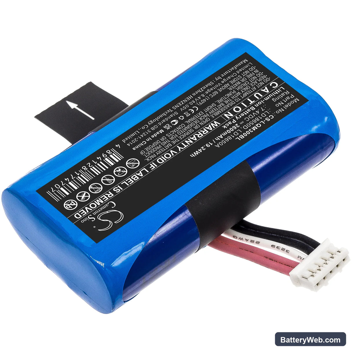Ingenico APos A8 Replacement Battery, 7.4V, 2600mAh, Li-ion 2