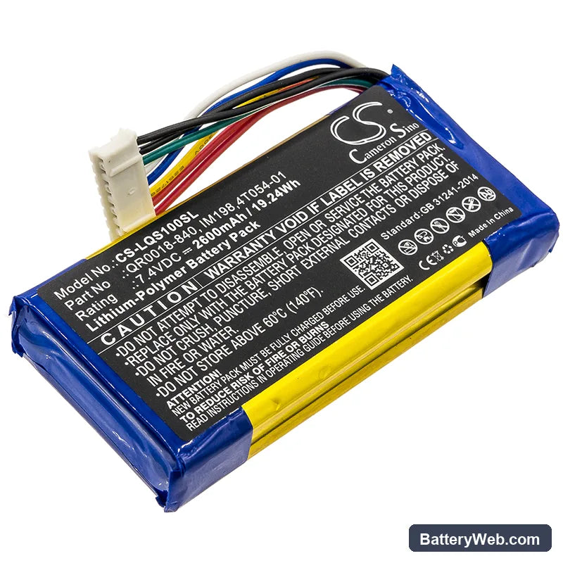 Qolsys IQ Panel Replacement Battery, 7.4V, 2600mAh, Li-Polymer 1