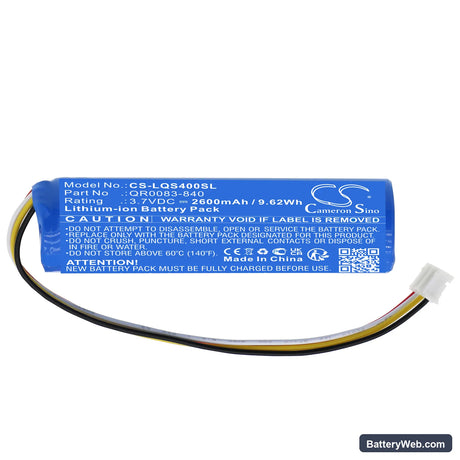 Qolsys IQ Panel 4 Replacement Battery, 3.7V, 2600mAh, Li-ion 3