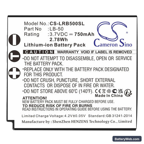 Lectrosonics SSM Transmitters Replacement Battery, 3.7V, 750mAh, Li-ion 3