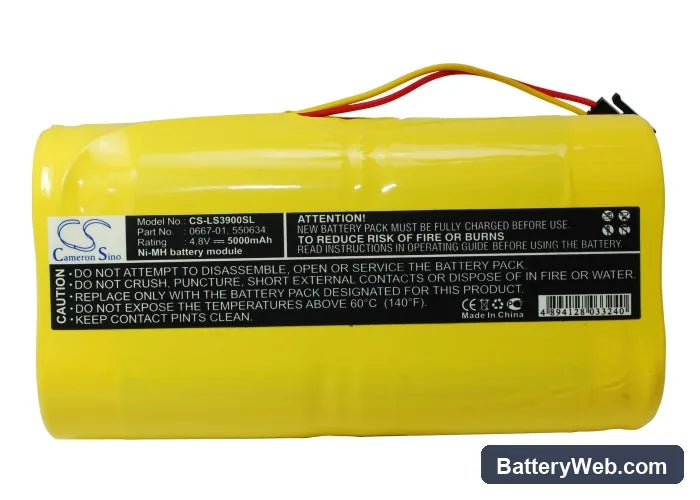 Laser Alignment 3900 Replacement Battery, 4.8V, 5000mAh, Ni-MH 5