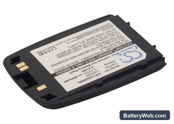 LG S5200 Replacement Battery, 3.7V, 950mAh, Li-ion 2