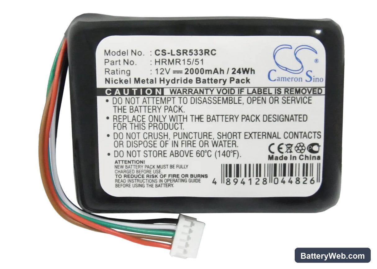 Logitech Squeezebox Radio Replacement Battery, 12V, 2000mAh, Ni-MH 5