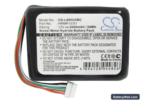 Logitech Squeezebox Radio Replacement Battery, 12V, 2000mAh, Ni-MH 5