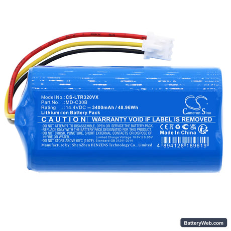Redmond RV-R630S Replacement Battery, 14.4V, 3400mAh, Li-ion 3