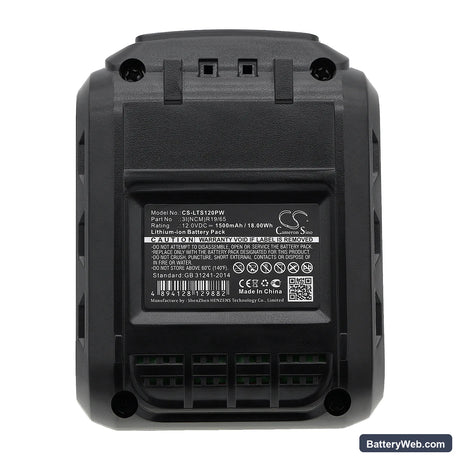 LUX-TOOLS ABS-12-Li Replacement Battery, 12V, 1500mAh, Li-ion 5