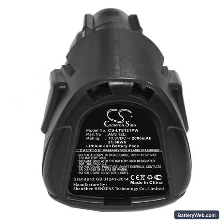 LUX-TOOLS ABS 12Li 396951 Replacement Battery, 10.8V, 2000mAh, Li-ion 3