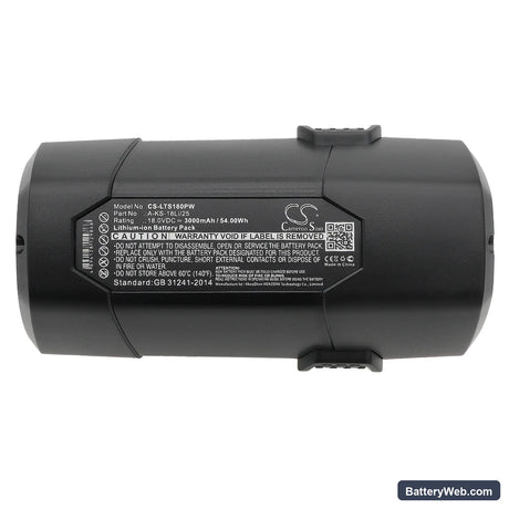LUX-TOOLS A-KS-18Li/25 Replacement Battery, 18V, 3000mAh, Li-ion 5