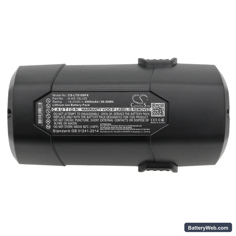 LUX-TOOLS A-KS-18Li/25 Replacement Battery, 18V, 5000mAh, Li-ion 5