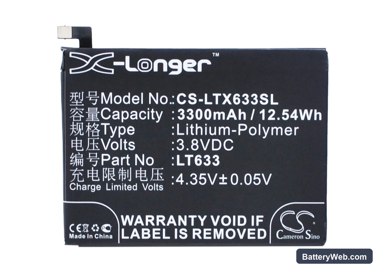 LeTV Max Replacement Battery, 3.8V, 3300mAh, Li-Polymer 5