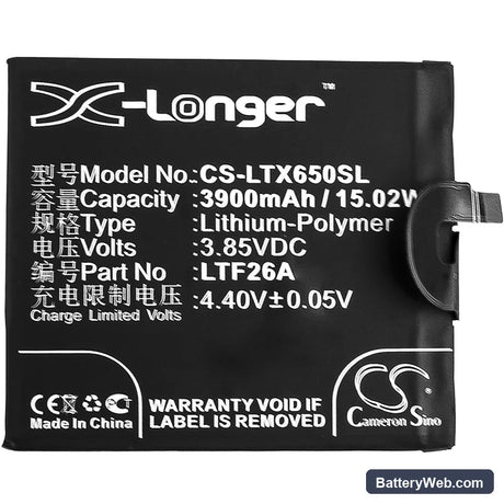 LeTV Le Pro 3 AI Replacement Battery, 3.85V, 3900mAh, Li-Polymer 3