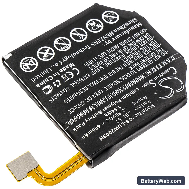 LG Watch Urbane 2nd Edition LTE Replacement Battery, 3.85V, 400mAh, Li-Polymer 2