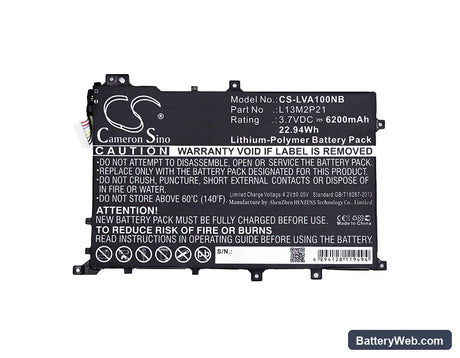 Lenovo Ideapad A10 Replacement Battery, 3.7V, 6200mAh, Li-Polymer 5