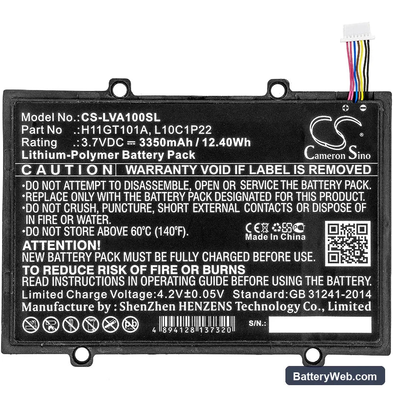 Lenovo Idepad A1 Replacement Battery, 3.7V, 3350mAh, Li-Polymer 3