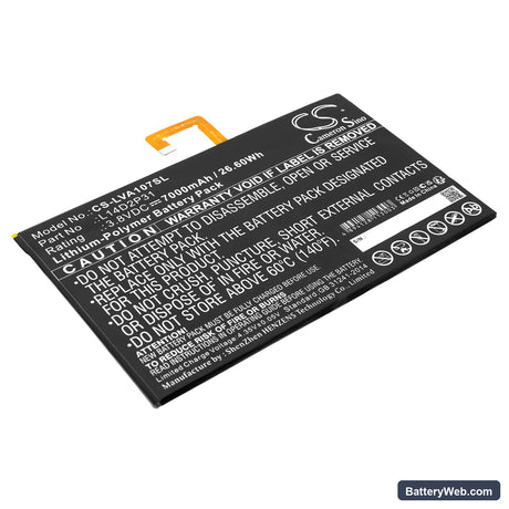 Lenovo Tab 2 A10-70 Replacement Battery, 3.8V, 7000mAh, Li-Polymer 1