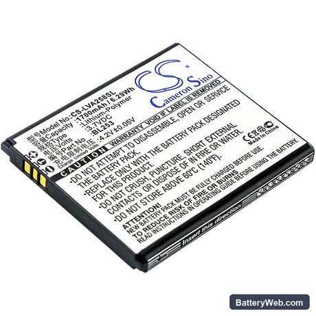 Motorola MBP855 Replacement Battery, 3.7V, 1700mAh, Li-Polymer 1