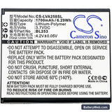 Lenovo A2580 Replacement Battery, 3.7V, 1700mAh, Li-Polymer 3