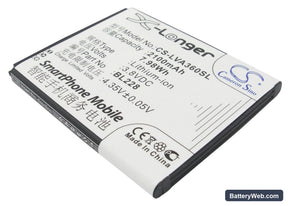 Lenovo A360T Replacement Battery, 3.8V, 2100mAh, Li-ion 1