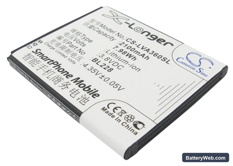 Lenovo A360T Replacement Battery, 3.8V, 2100mAh, Li-ion 1