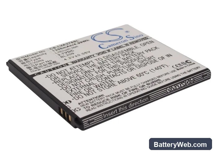 Lenovo A706 Replacement Battery, 3.7V, 1350mAh, Li-ion 1