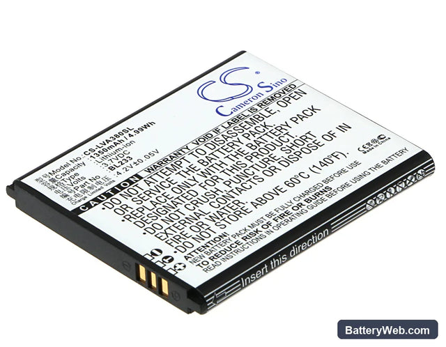 Lenovo A3600-D Replacement Battery, 3.7V, 1350mAh, Li-ion 1