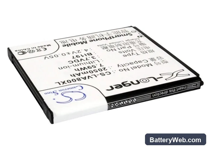 Lenovo S889T Replacement Battery, 3.7V, 2050mAh, Li-ion 2