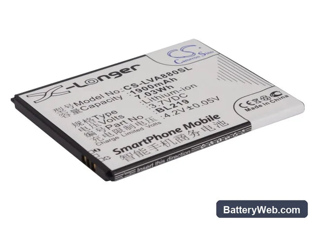 Lenovo A880 Replacement Battery, 3.7V, 1900mAh, Li-ion 1