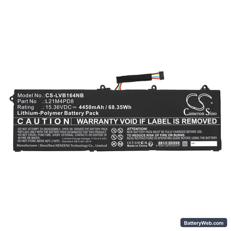 Lenovo ThinkBook 16 G4 IAP 21CY001UPB Replacement Battery, 15.36V, 4450mAh, Li-Polymer 3