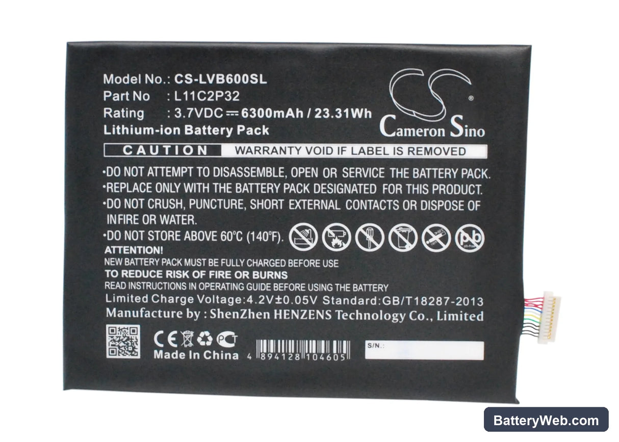 Lenovo IdeaPad S6000 Replacement Battery, 3.7V, 6300mAh, Li-Polymer 1